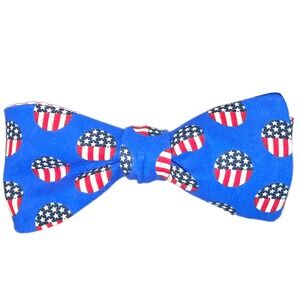 Tied & True Mens American Flag Bow Tie Blue Patriotic Stars Stripes Pre-Tied